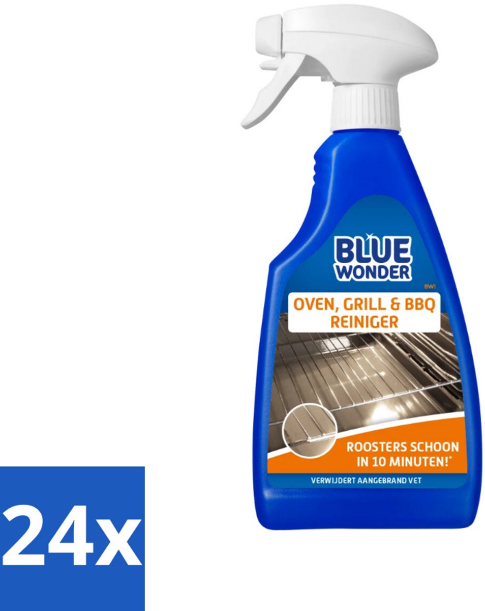 24 x Blue Wonder Oven & Grillreiniger 500 ml - Ovenreiniger - Grillreiniger - Vetverwijderaar - Schoonmaakmiddel - Biologisch Afbreekbaar