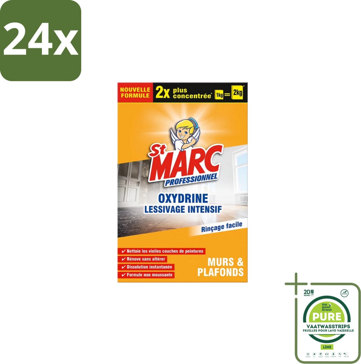 St. Marc – Multireiniger Poeder – Professioneel Oxydrine – 1 kg - Voordeelverpakking - 24 stuks - Schoonmaken - Reinigen