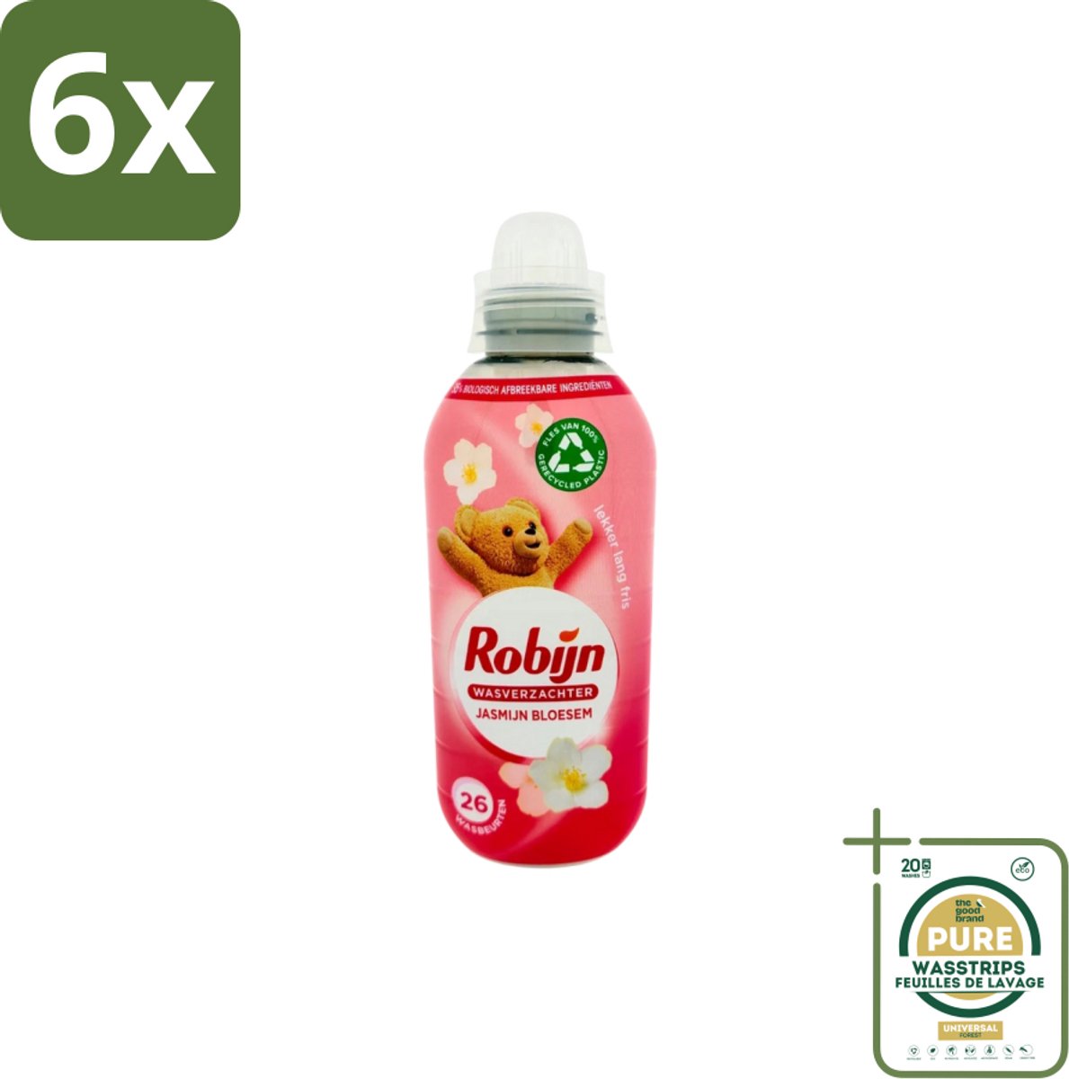 Robijn – Wasverzachter – Jasmijn Bloesem – 650 ml - Voordeelverpakking - 6 stuks - Jasmijn geur wasverzachter - Wasverzachter voor frisheid