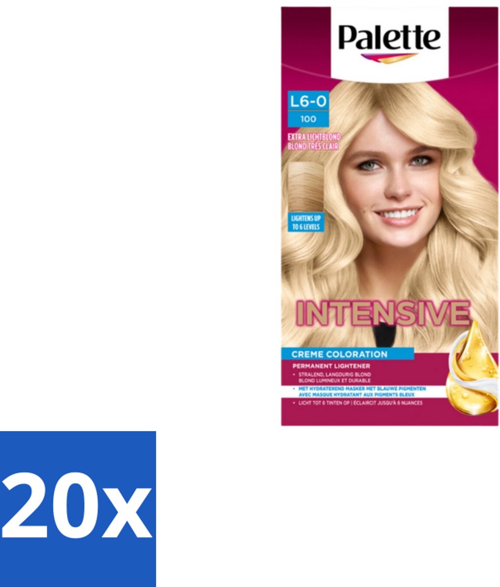 20 x Poly Palette – Haarverf – 100 Extra Licht Blond – 115 ml - Haarkleur - Blond - Haarkleuringscrème - Haarkleuringsproduct - Haarverzorging