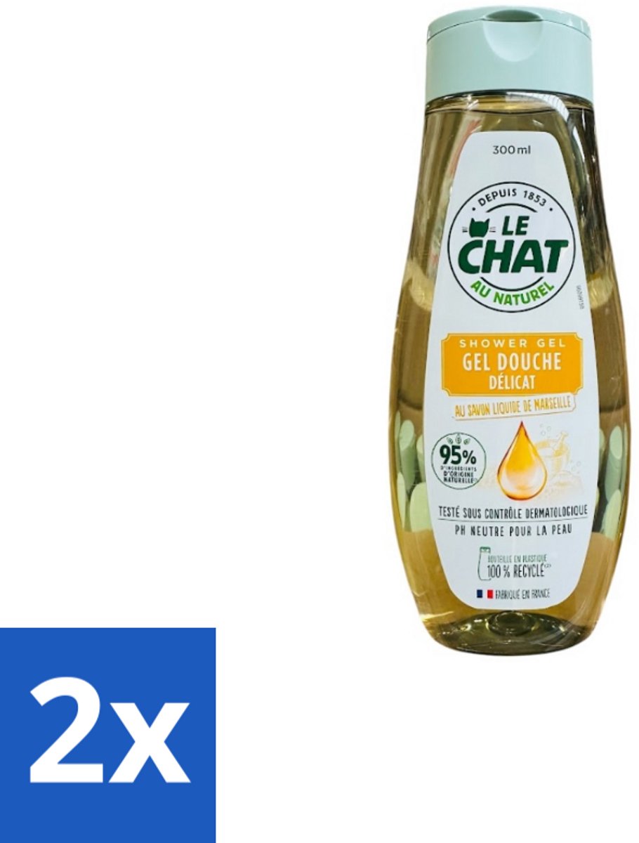 2 x Le Chat – Douchegel – Marseille – 300 ml - Douchegel - Marseille - Huid Reinigen - Zachte Reiniging - Huid Verzorgen