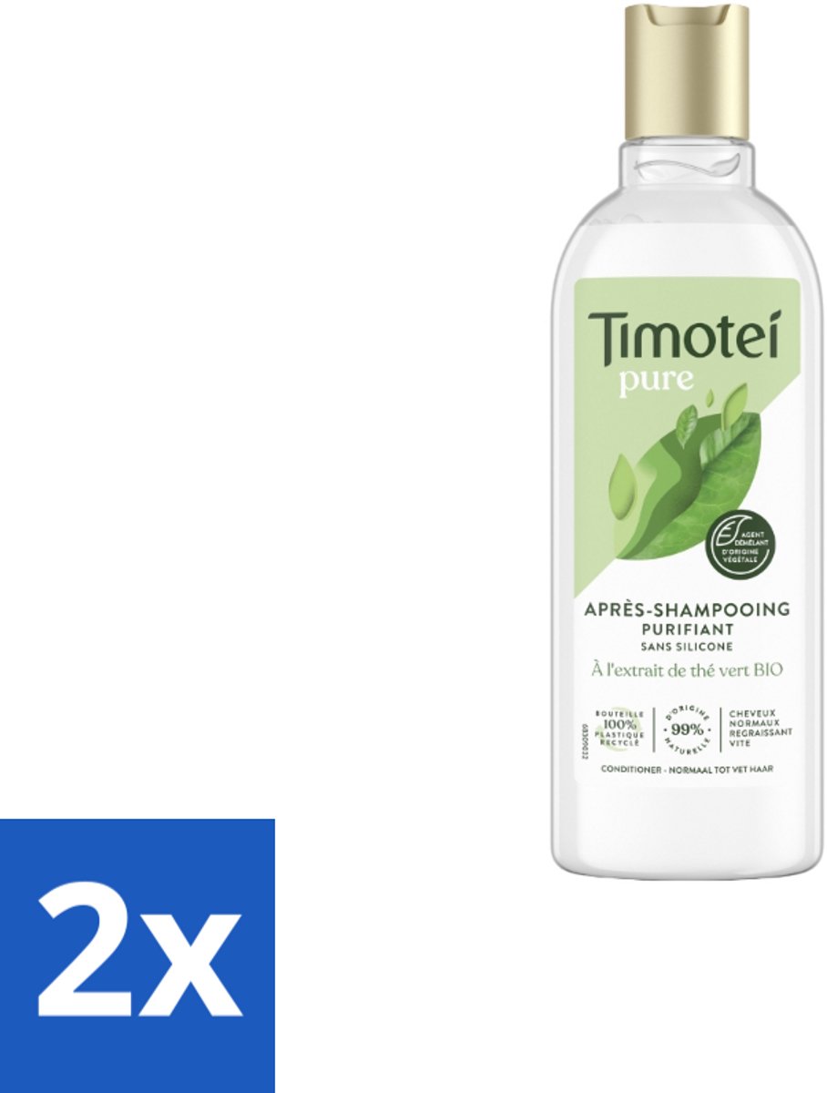 2 x Timotei Conditioner - pure groene thee - 300 ml - Groene Thee Conditioner - Zachte Haar - Fris Haar - Natuurlijke Haar Verzorging - Haar Verzorging