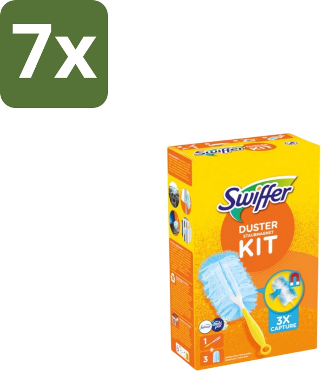 7 x Swiffer – Starterkit + 3 Navullingen – Met Febreze - Stofvrij Maken - Stof Opvangen - Stofdoek - Stof Opvangen - Stof Opvangen