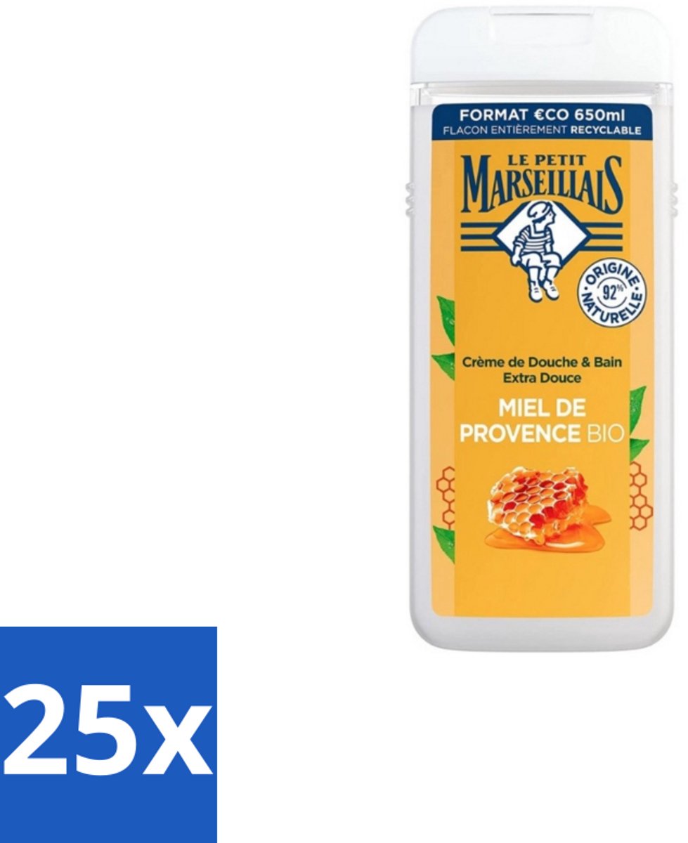 Le Petit Marseillais – Douche & Bad – Honing – 650 ml - Bulkverpakking - 25 stuks