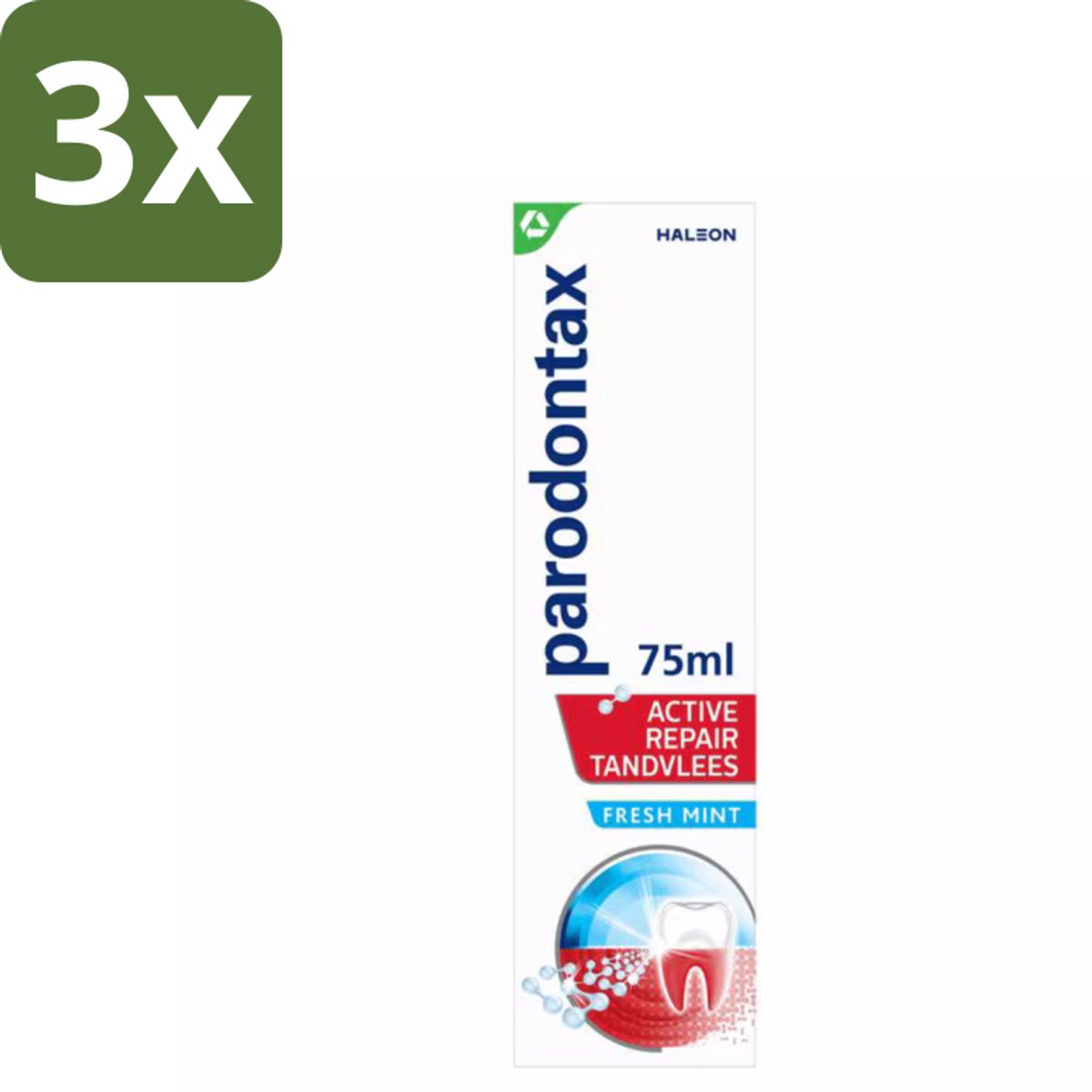 Parodontax – Tandpasta – Active Repair Fresh Mint – 75 ml - Bulkverpakking - 3 stuks