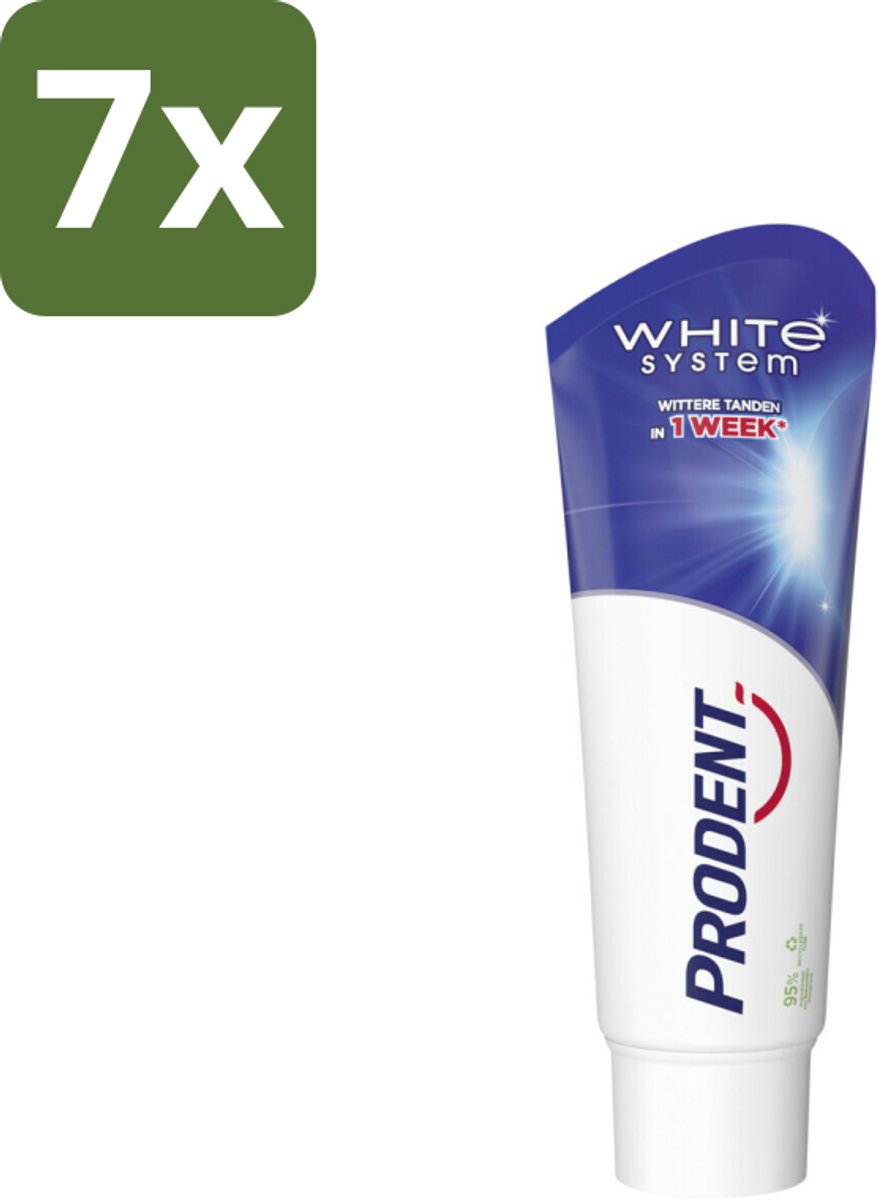 Prodent – Tandpasta – White System – Natuurlijk Witmakend – 75 ml - Bulkverpakking - 7 stuks