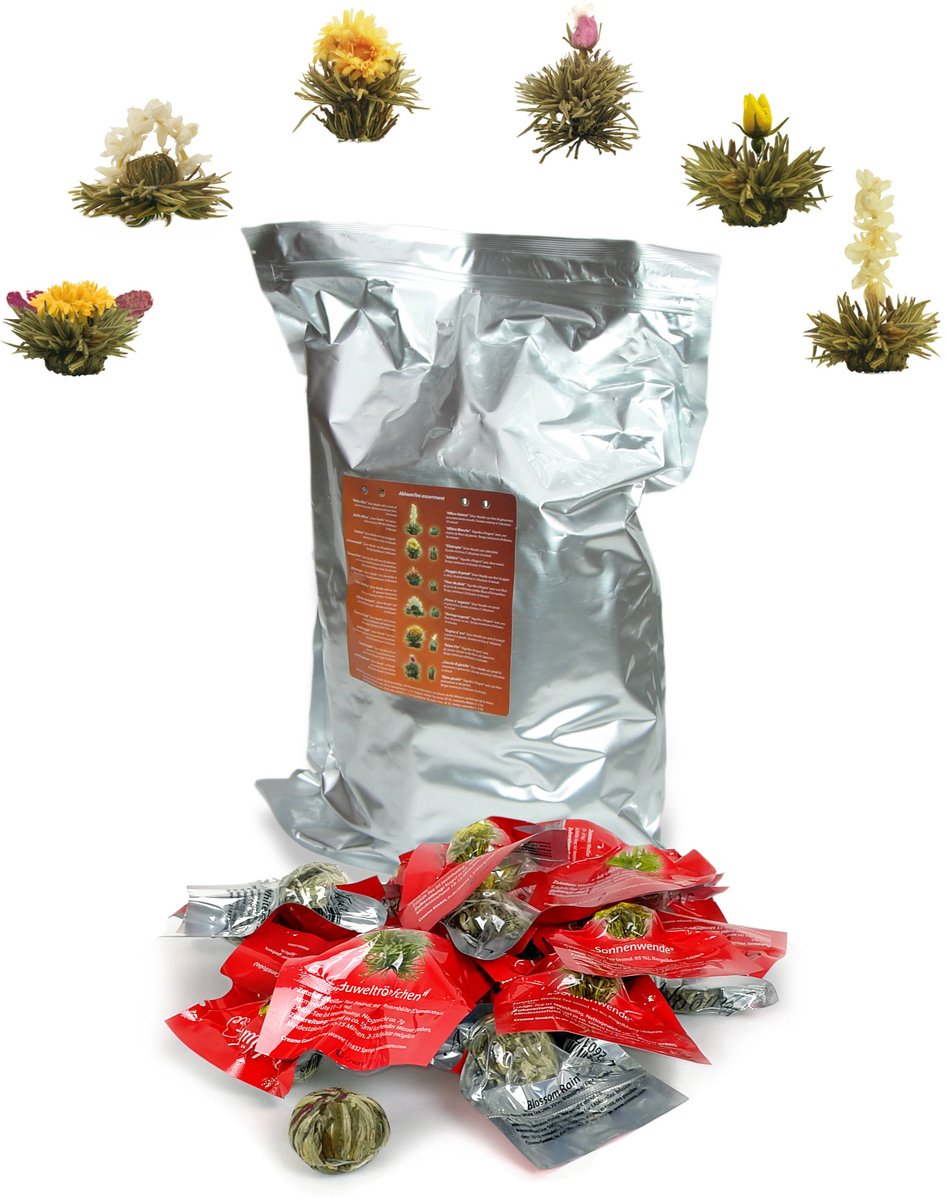 Thee cadeau theebloemen boeket 6 stuks