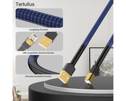 USB A naar USB B Audiokabel voor DAC en Printer - 2.0 OTG Kabel voor Geluidskaart, Versterker en Digitale Speler - 1m Blauw