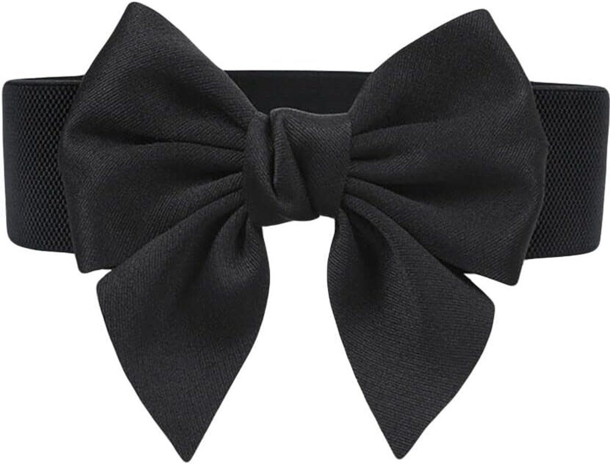 Elastische Tailleband voor Dames, Brede Decoratieve Riem, Modieuze Accessoire voor Casual Kleding in Zwart