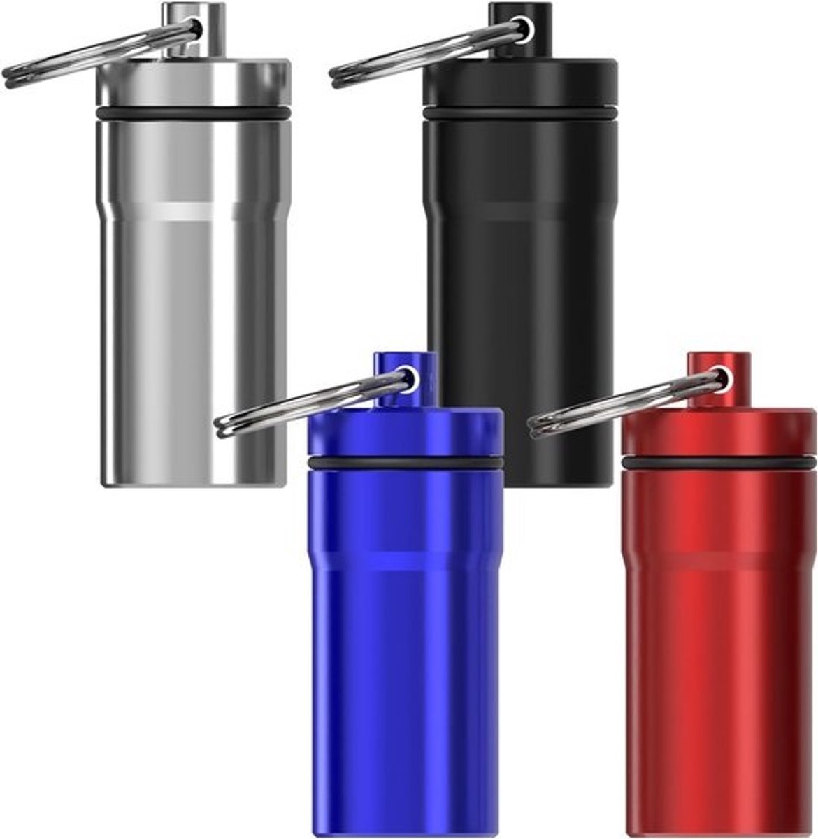 Draagbare 4-pack oordopjes houders met sleutelhanger - Waterdichte metalen opbergoplossing