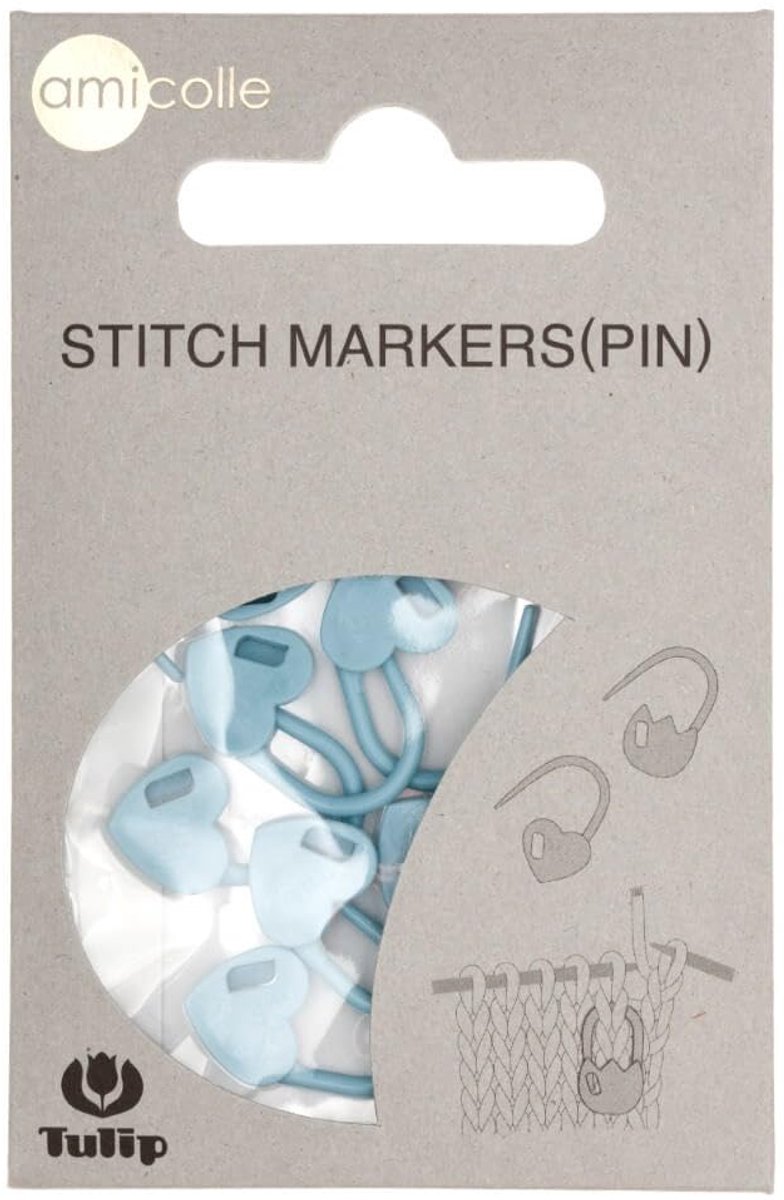 Tulip lockable heart stitch marker, blue – 1 piece - ShopVlot