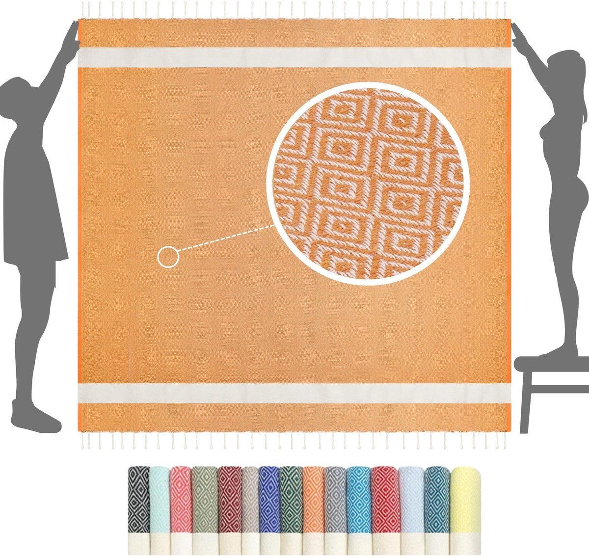 Strandlakens XXL Extra Large OVERSIZED 200x200 cm - Premium Kwaliteit - Holiday Essentials Travel Towel - ShopVlot