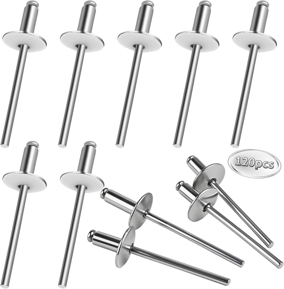 Grote flens aluminium blindklinknagels 4,8 x 16 mm voor stevige verbindingen en constructies
