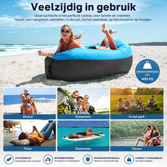SanaVida - Opblaasbaar Luchtbed - Campingmatras - Slaapmat - Reisbed - Zelfvullend - Inclusief Draagtas - Oranje - 70x52x180 cm — afbeelding 5