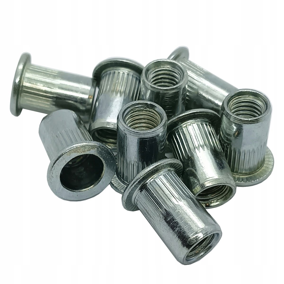 Nitonakrętka walcowa M6, lange steel, brede kop, 100 stuks