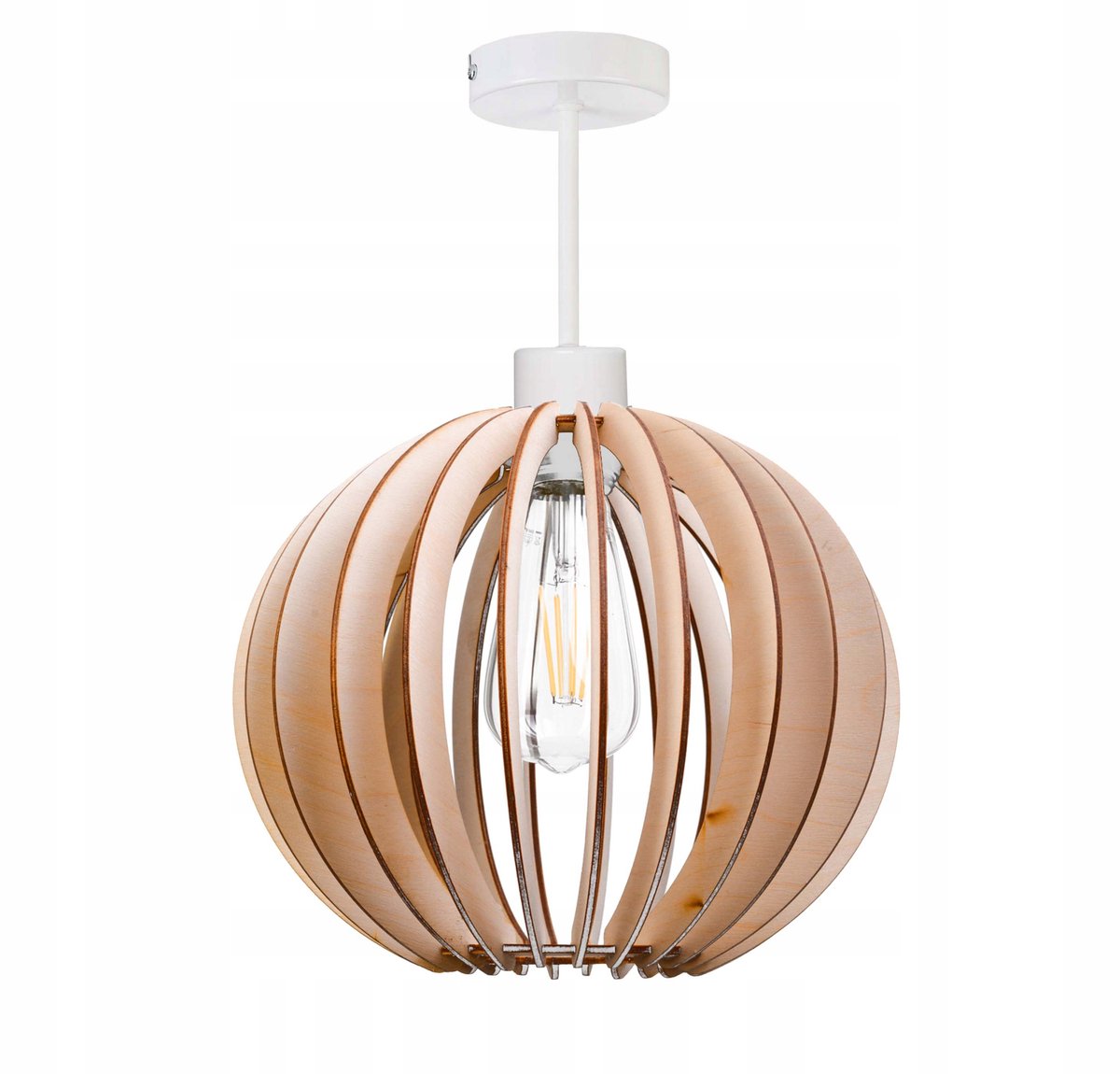 Houten Bol Hanglamp E27 - Retro en Modern Design