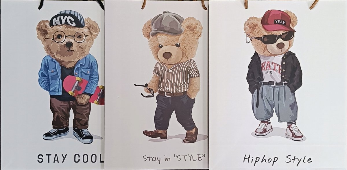 Hiphop Stijl Cadeautas Beer 26x32x9.5 cm - Verjaardagscadeau
