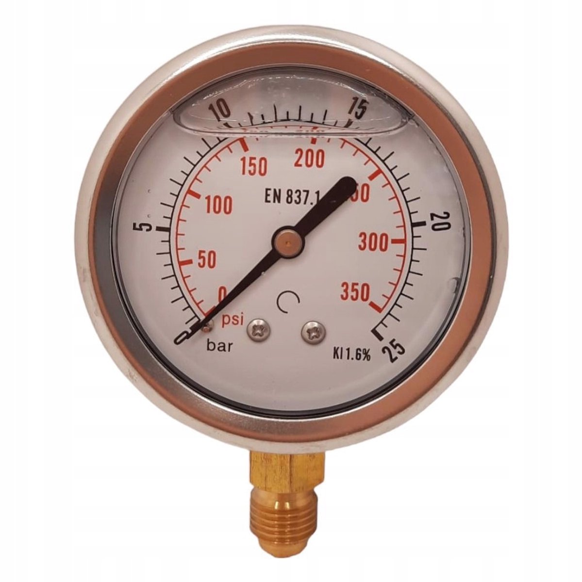 Manometer 63mm 0-25 bar G1/4 met Glycerine RVS