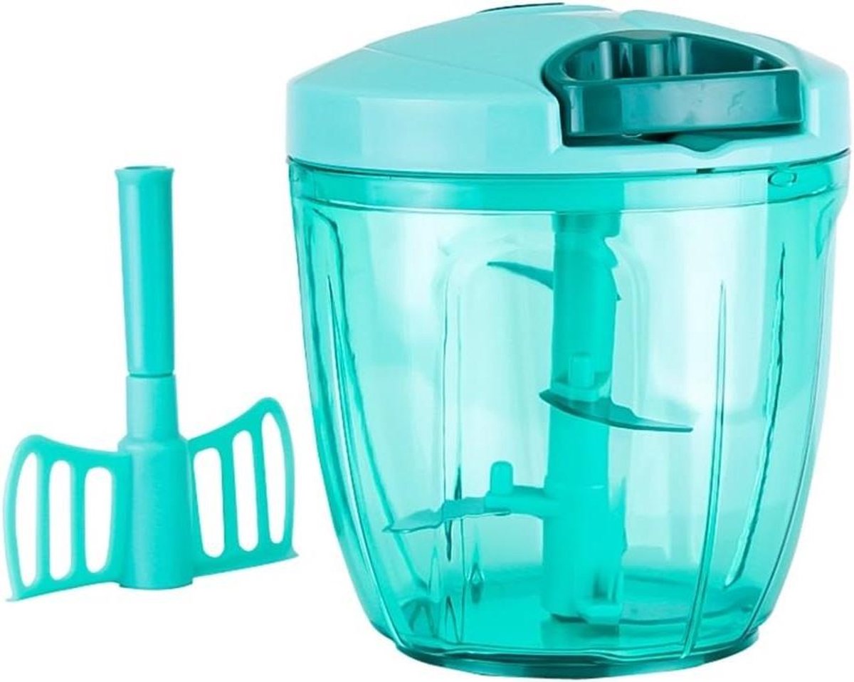 Keuken Snijder - Groente Hakker - Eten Bereiden - Vijf Scherpe Bladen - 900 ml Inhoud - Blauw