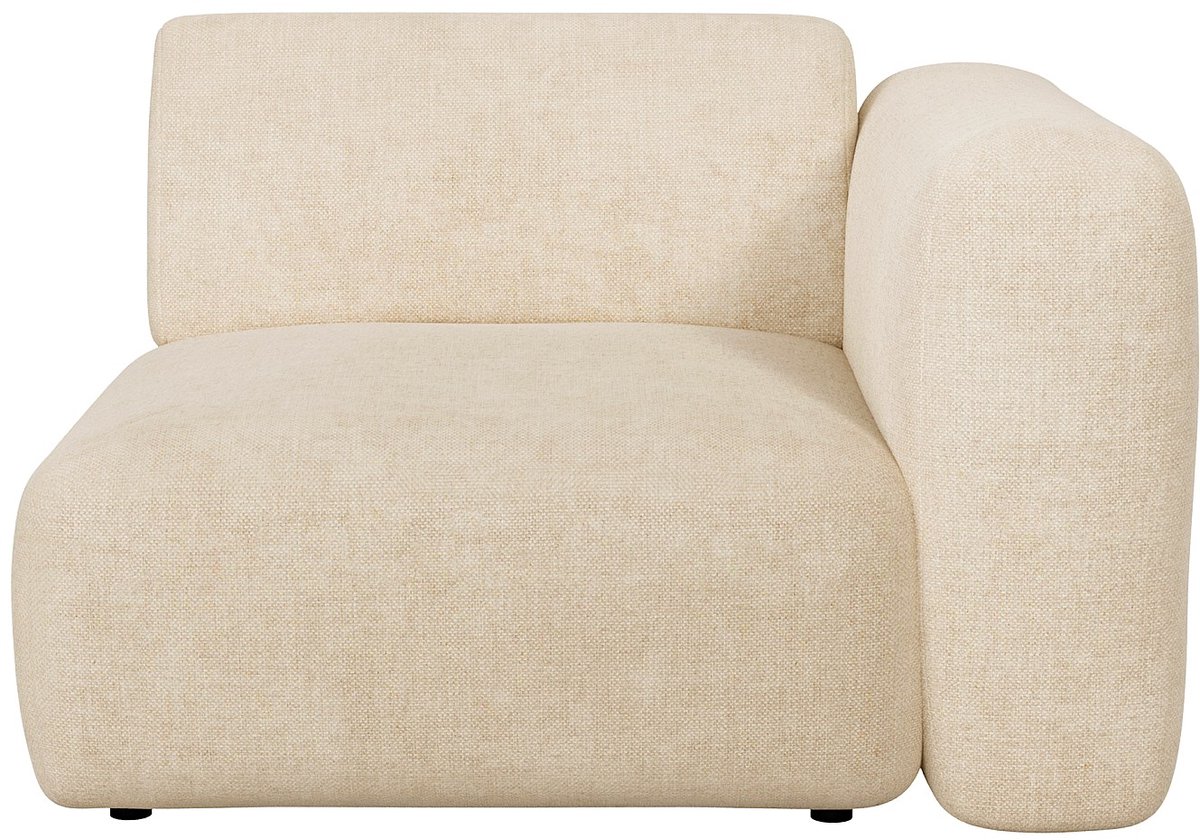 Vente-unique Hoekmodule fauteuil rechts in beige stof van Maison Céphy POGNI