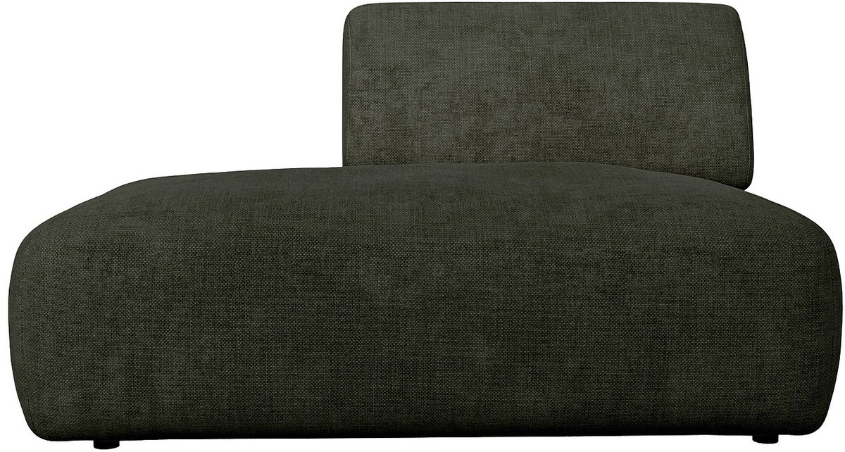 Vente-unique Chaise longue links zonder slaapgedeelte in groene stof van Maison Céphy POGNI