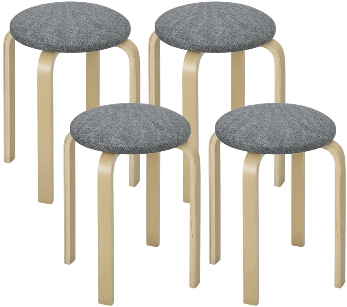 HOMCOM-Krukken-Hout-40x40x45cm-Grijs