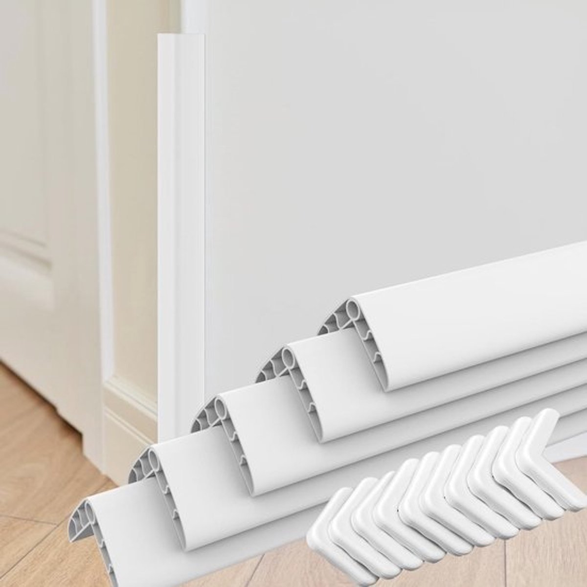 Hoekbeschermers voor Muurhoeken - Babyproof en Zelfklevend - 5 Stuks - Wit (91 x 5 cm)