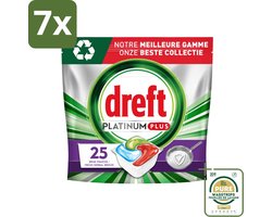 7 x Dreft Platinum Plus - Vaatwascapsules - Deep Clean Boosted - Fresh Herbal Breeze - 25 Afwasbeurten - Grootverpakking - Vaatwassen - Vaatwasmiddel - Vaatwascapsule - Glanzend Schone Vaat - Voedselresten Verwijderen