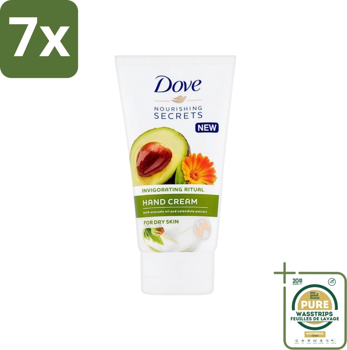7 x Dove Nourishing Secrets - Handcrème - Avocado olie & Goudsbloem extract - Droge huid -75 ml - Grootverpakking - Handcrème - Avocado-olie - Goudsbloemextract - Hydratatie - Droge Handen