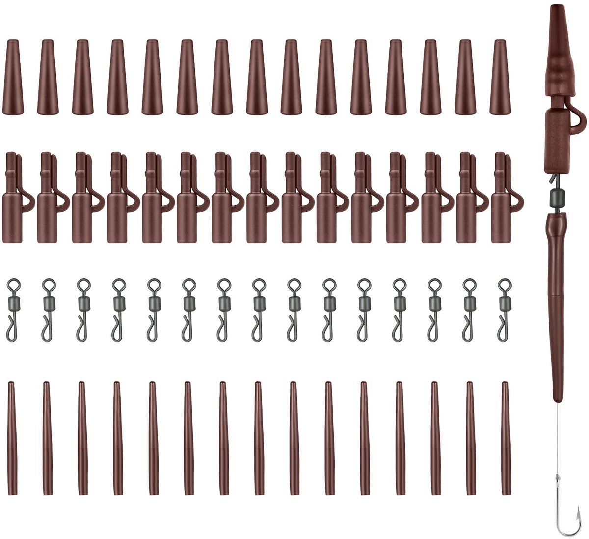 Elzusha - Compleet Set van 60 Professionele Carp Accessoires voor Karpervissen