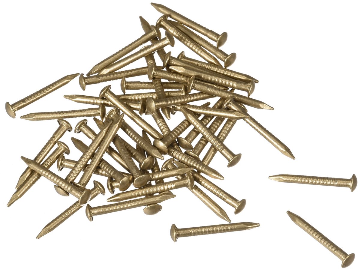 Elzusha - Kleine Messing Spijkers 1.2 x 12mm - 50 Stuks voor DIY Projecten