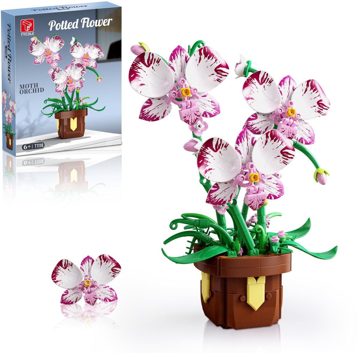 Elzusha - Bouwset Orchidee - Kunstmatige Bloemdecoratie