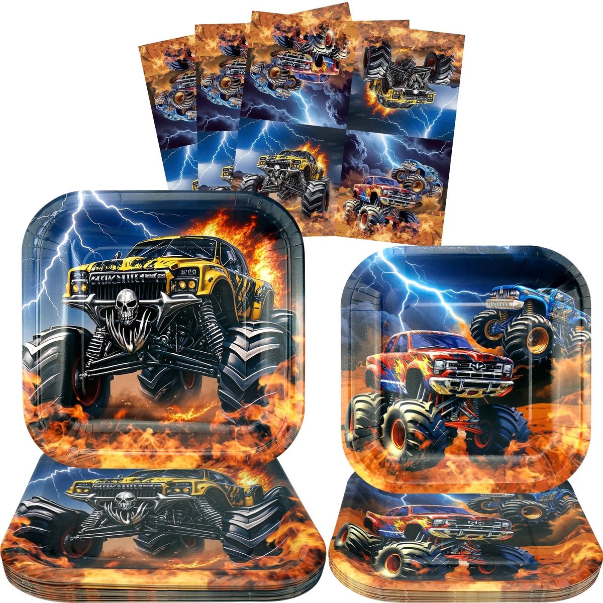 Elzusha - Monster Truck Feestservies voor 25 Personen