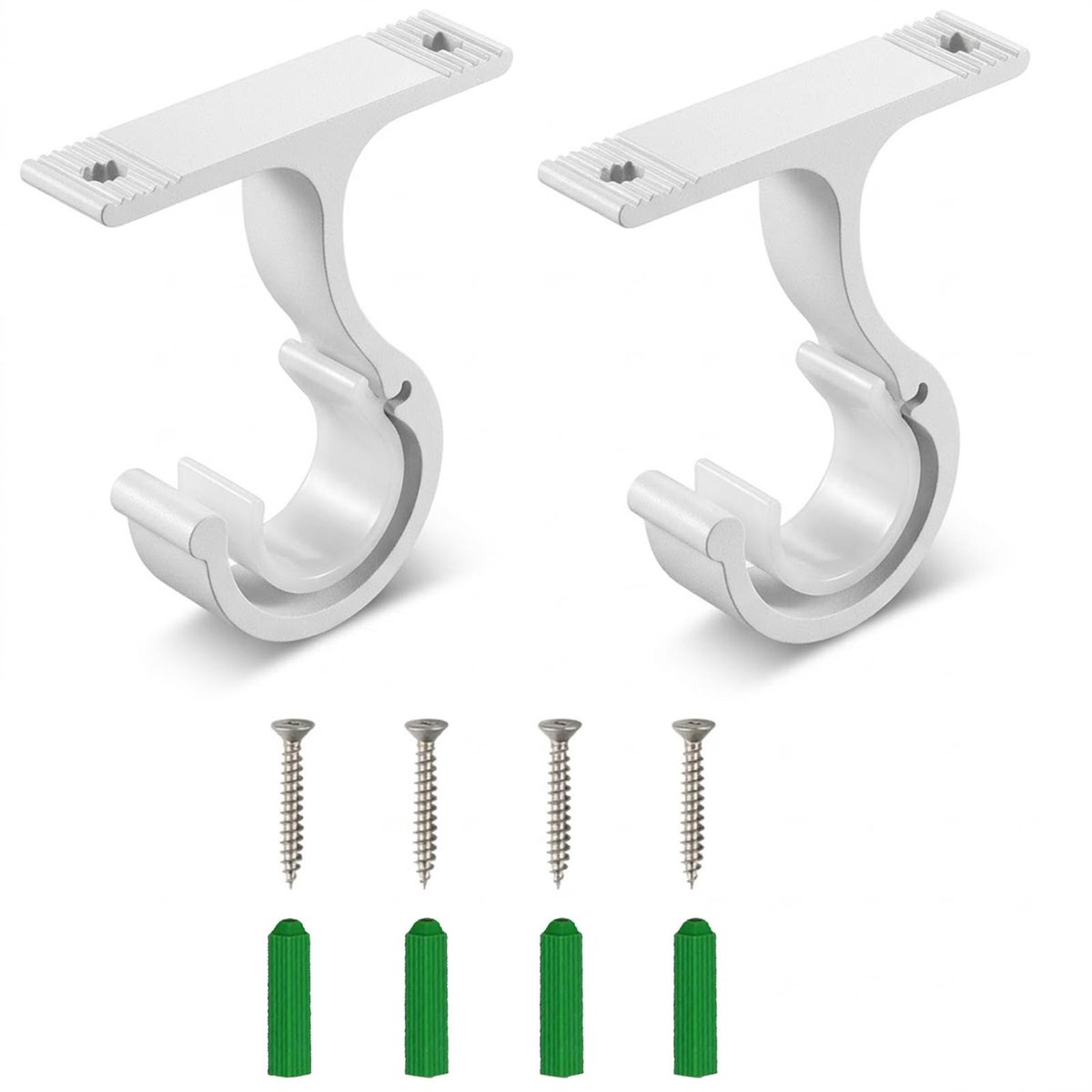 Solidchoice - Gordijnstangbeugels - 25 mm Zware Aluminiumlegering - Plafondhangende Houder