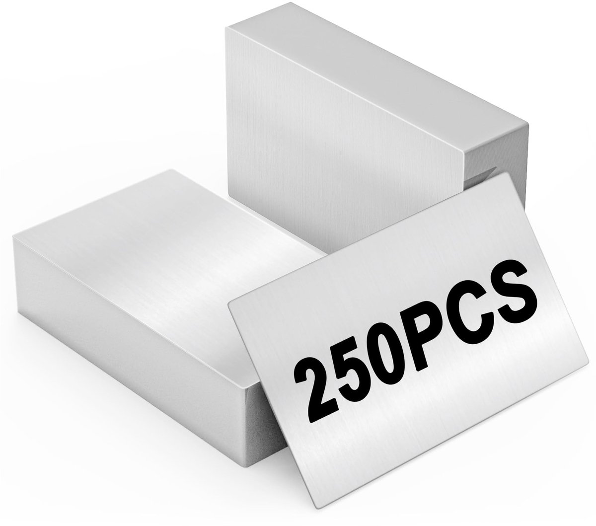 Solidchoice - 250 Stuks Aluminium Visitekaarten - Laser Graveren - Zilver