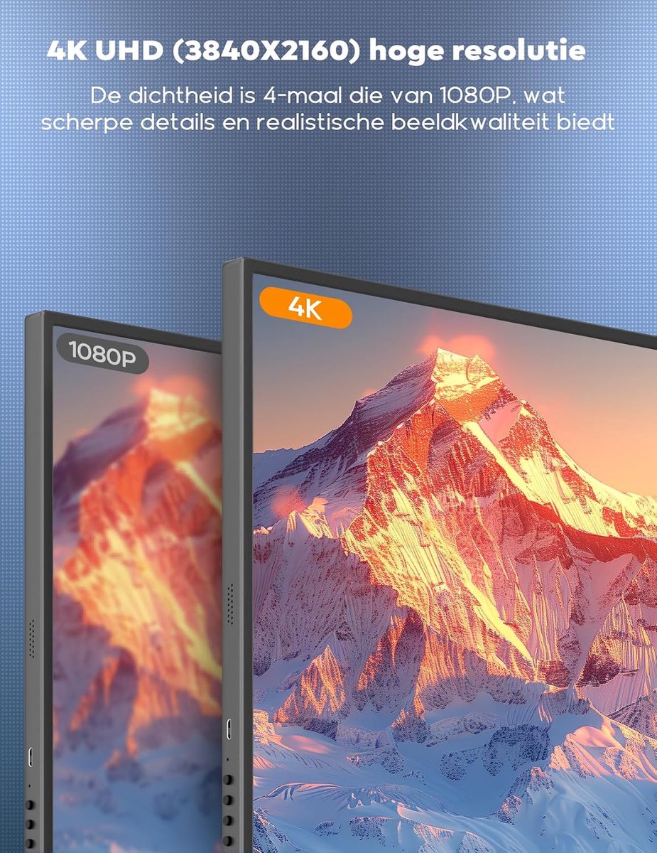 Draagbare Monitor - Extern Scherm - Werk en Gaming - 4K UHD IPS - 17.3 Inch - Zwart thumbnail 3