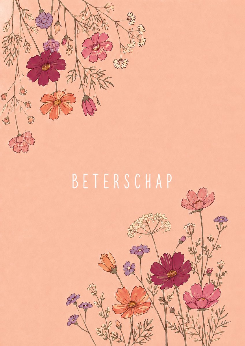 Kaart beterschap - Roze - A6