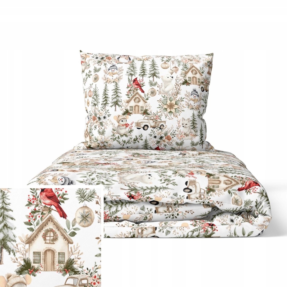 Kinderbeddengoed 140x200cm 100% Katoen Boho Groen Oeko-Tex
