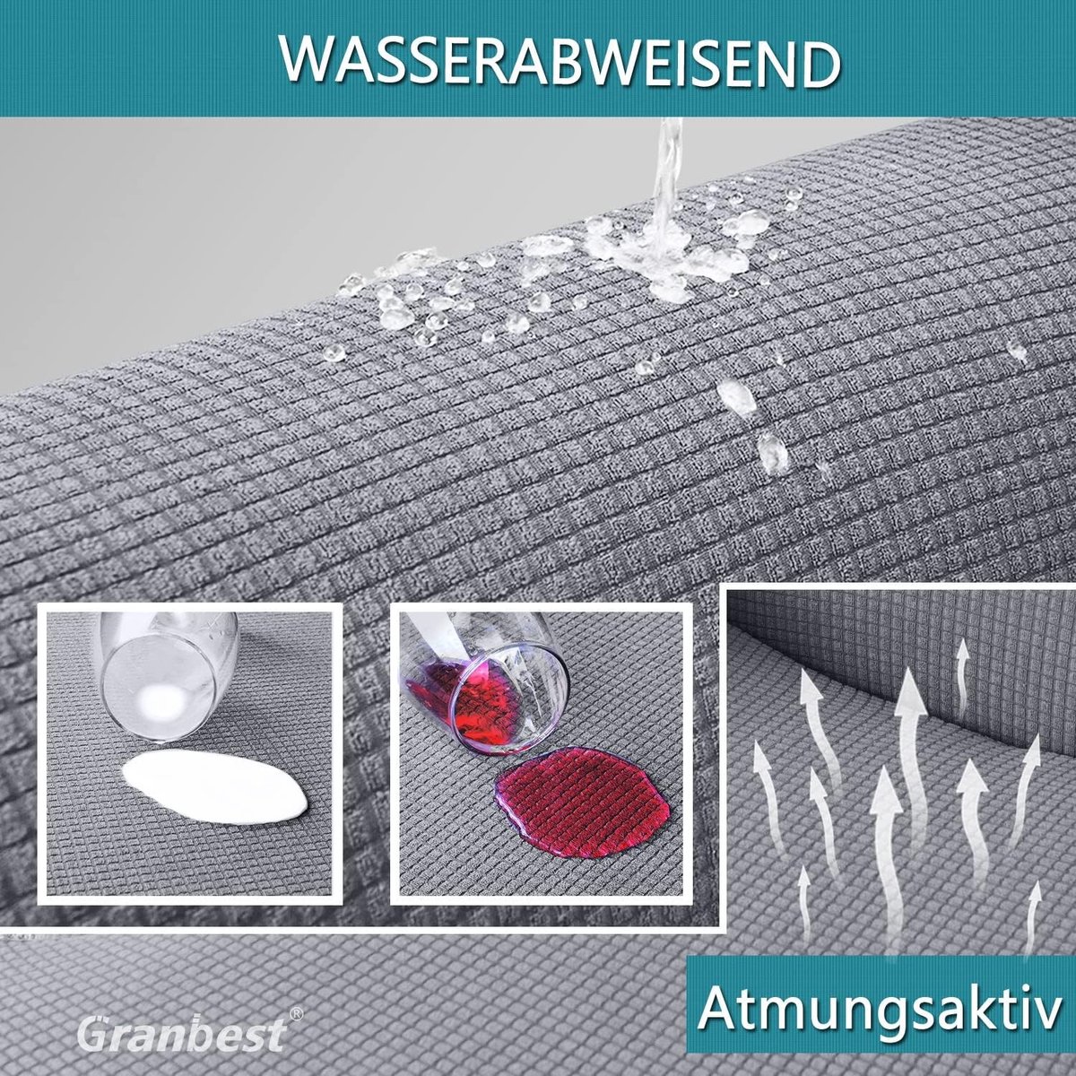 Waterdichte Futonhoes zonder Armleuningen, Hoge Rekbaarheid en Antislip Bescherming voor Vouwbank, Lichtgrijs Sofa Bescherming