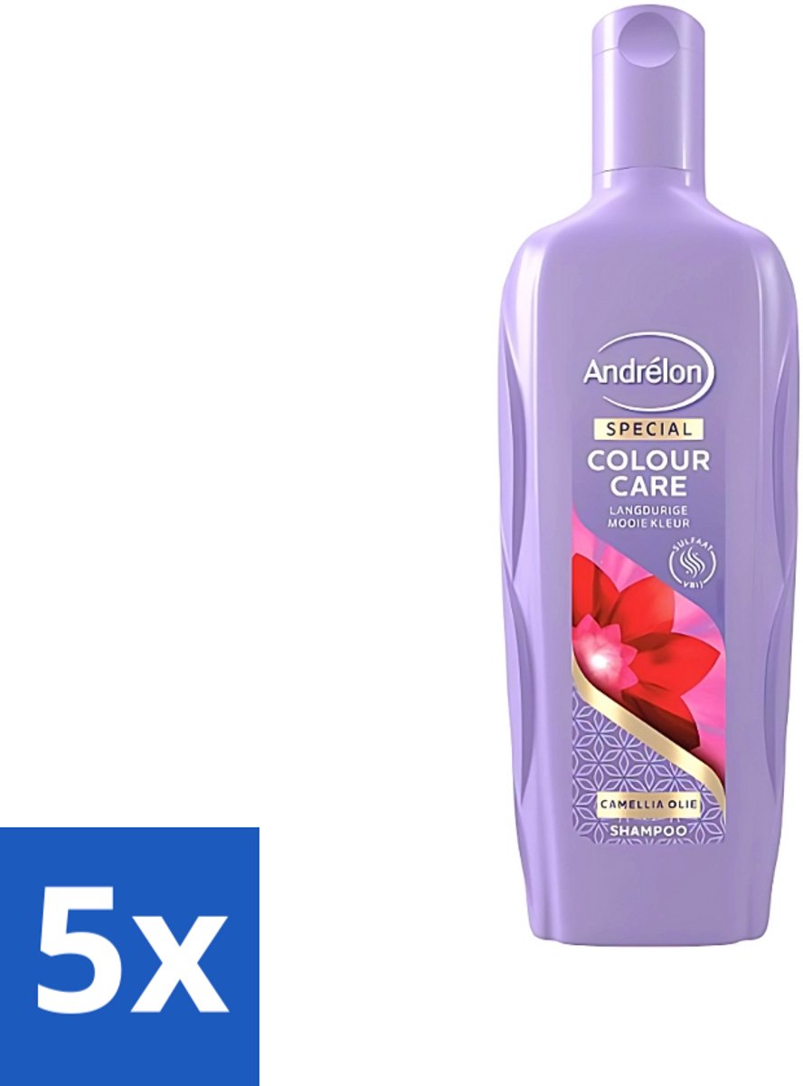 5 x Andrélon - Colour Care - Shampoo - Sulfaatvrij - 300 ml - Kleurbehoud - Sulfaatvrije Shampoo - Gekleurd Haar - Haar Reinigen - Haar Verzorgen