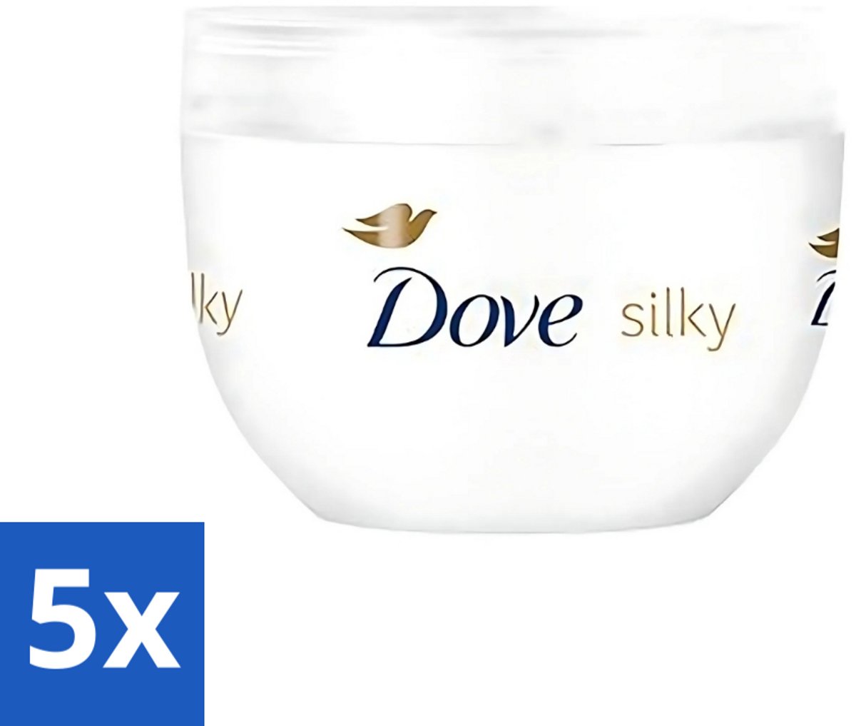 5 x Dove - Bodylotion - Silky - Verzorgend en herstellend - 300 ml - Bodycrème - Huidverzorging - Zachte Huid - Hydratatie - Droge Huid