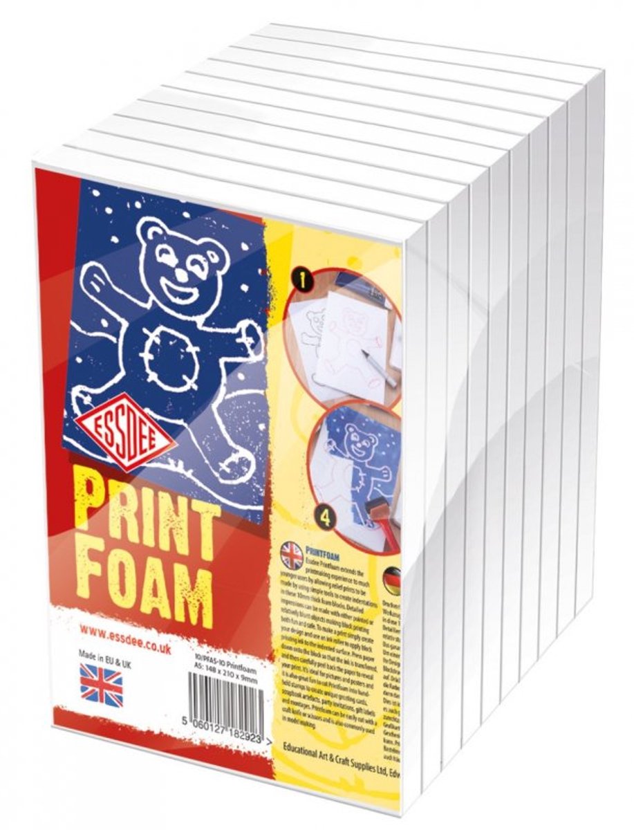 Essdee Zachte Materiaal om te Graveren PrintFoam Drukschuim A5 - 10 Stuks