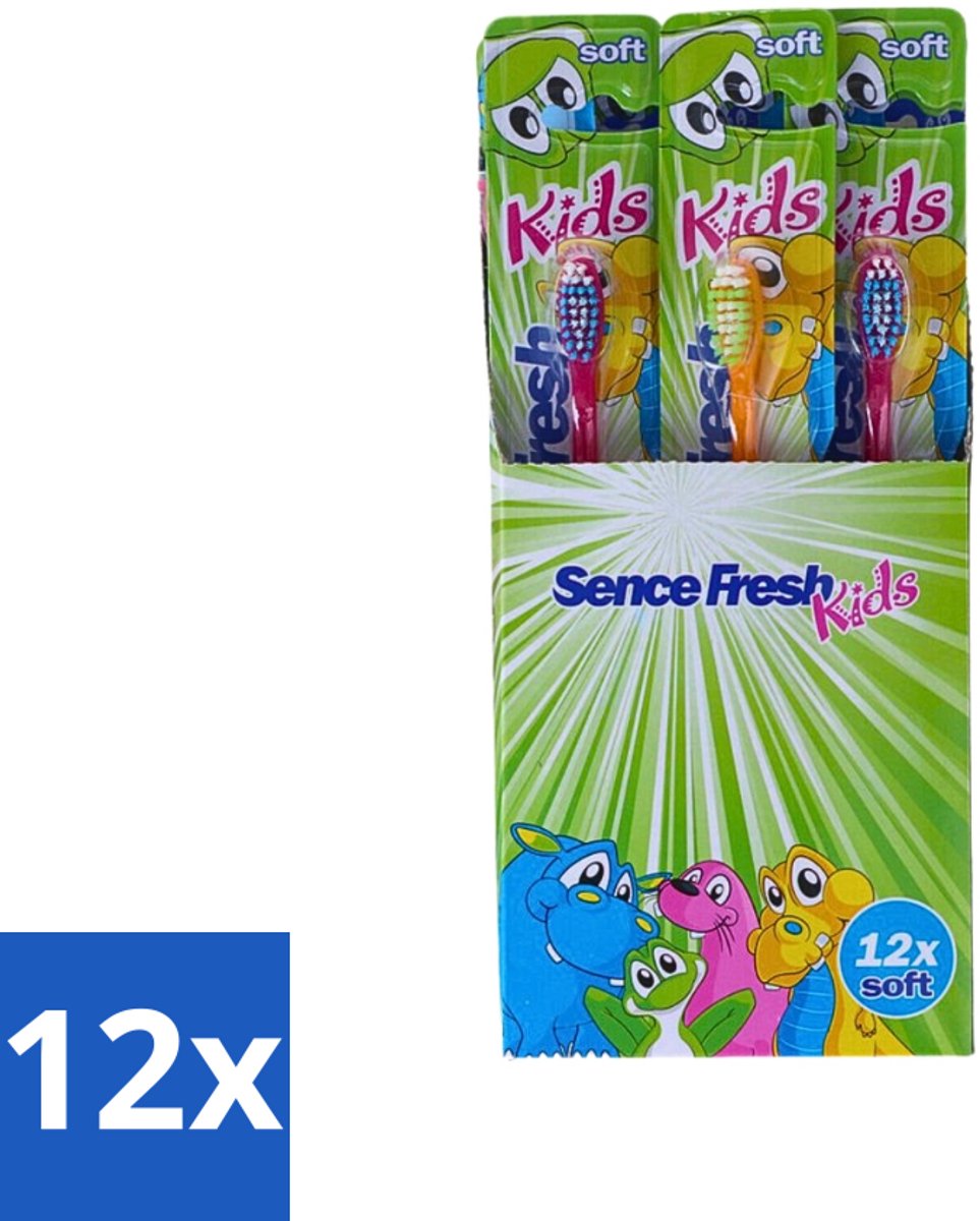 12 x Sence - Fresh Kids Soft - Tandenborstels - Zacht - 12 Tandenborstels - Tandenborstel Kind - Zachte Tandenborstel - Kindertandenborstel - Tandenborstel Voor Kinderen - Gezonde Mondverzorging Kind
