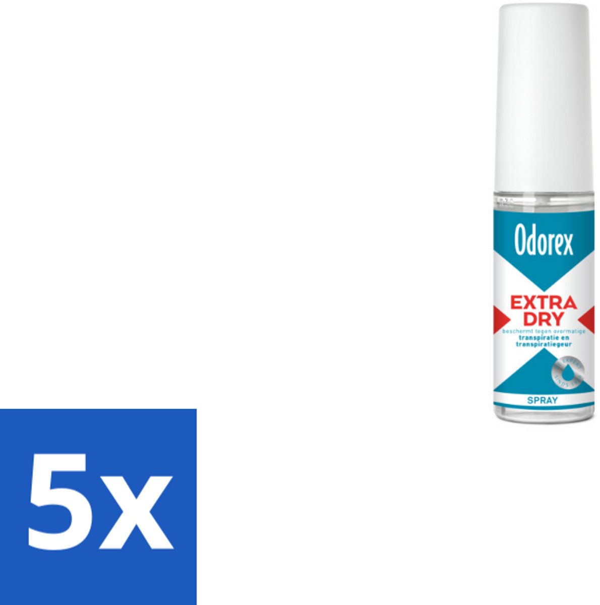 5 x Odorex Extra Dry Pompspray 30 ml - Extra Droog - Overmatig Zweten - Intens Droog - Pompspray - Deodorant