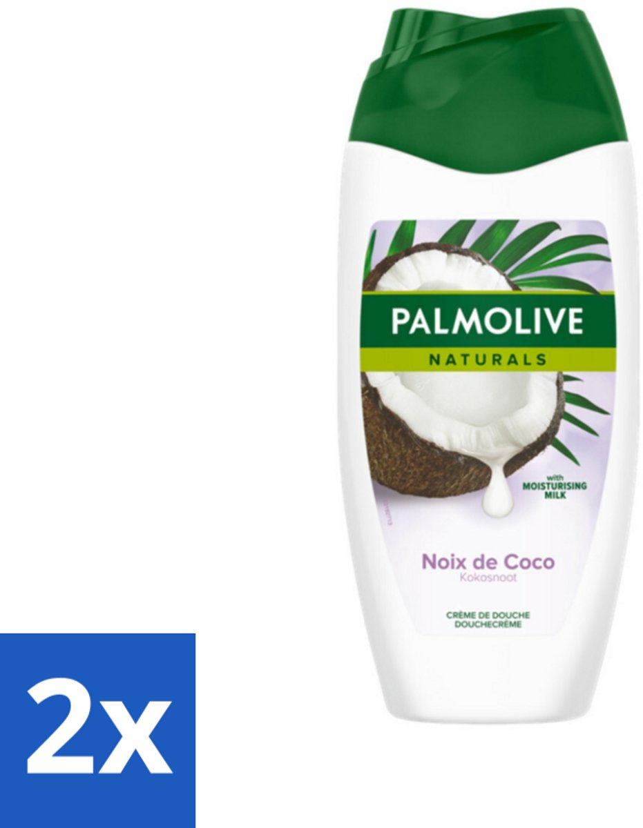 2 x Palmolive Naturals - Douchecrème - Kokosnoot - 250 ml - Douchegel Kokos - Kokos Geur - Hydraterende Douchegel - Verzorgende Douchegel - Tropische Geur