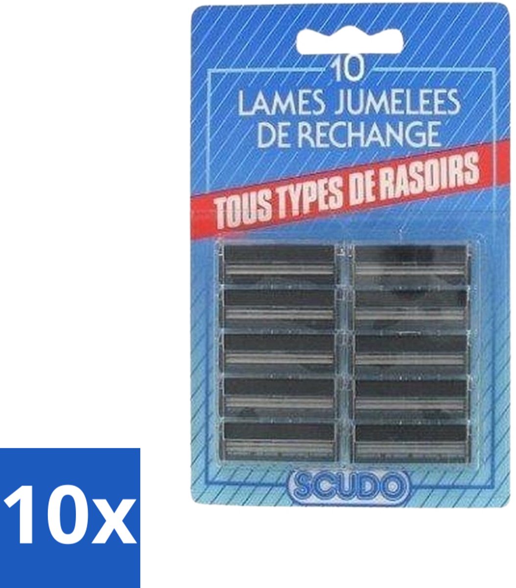 10 x Scudo - Scheermesjes - 2 Scheerbladen - Vervangmesjes voor Gillette G2 & Contour - 10 Mesjes - Scheermesjes - Vervangmesjes - Gillette G2 Mesjes - Gillette Contour Mesjes - Scudo Mesjes