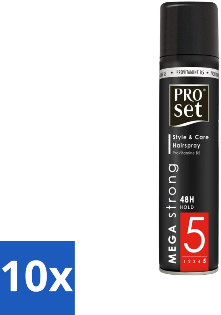 10 x Proset - Haarspray - Mega Strong - 48 uur Werking - 300 ml - Haarspray - 48 Uur Hold - Mega Strong - Volume - Gezond Haar