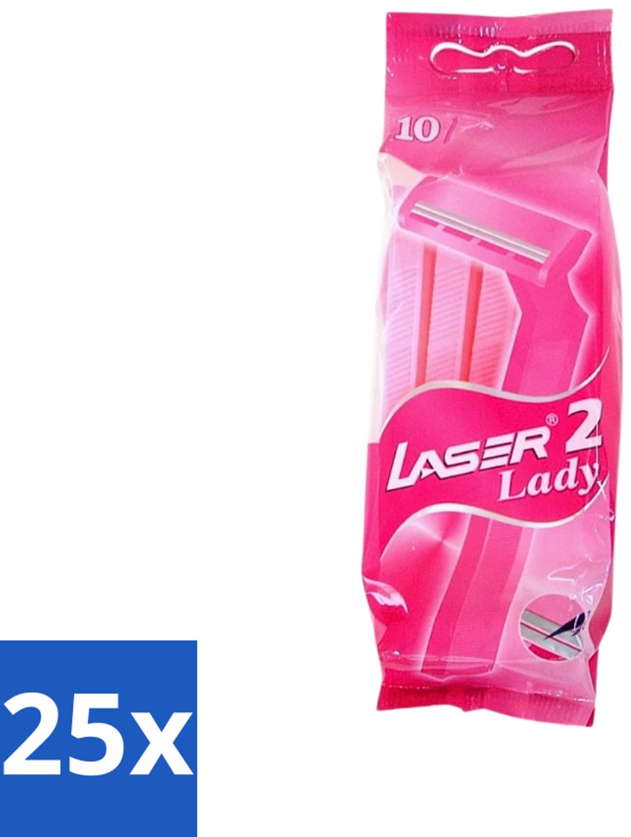 25 x Benson - Laser Twin Women - Wegwerpscheermesjes - Voor Vrouwen - 10 Mesjes - Scheermesje Vrouw - Wegwerpscheermesje - Tweevoudige Scheermesjes - Vrouwelijke Scheermesjes - Hygiënische Scheermesjes