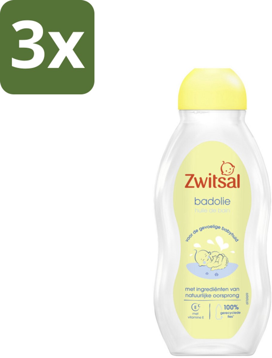 3 x Zwitsal Badolie 200 ml - Badolie Voor Baby - Droge Huid - Babyhuid Verzorging - Zwitsal Badolie - Babybad Ritueel