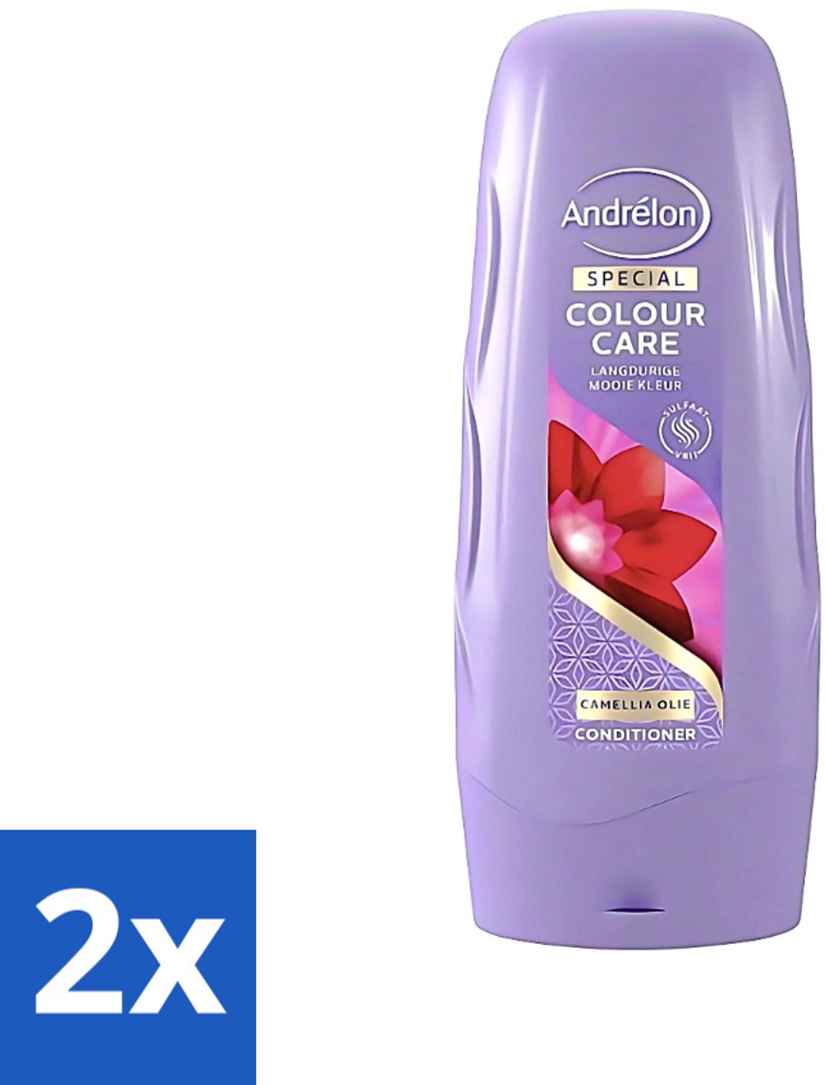2 x Andrélon - Colour Care - Camellia Olie - Conditioner - Kleurbehoud - 300 ml - Kleurbehoud Haar - Gekleurd Haar Verzorging - Camellia-olie Conditioner - Sulfaatvrije Conditioner - Haarkleur Beschermd
